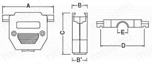 Dsubｺﾈｸﾀ　EMI対策品/汎用品　樹脂フード(ローコスト):関連画像