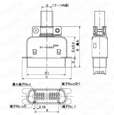 ｾﾝﾄﾛﾆｸｽｺﾈｸﾀ　ハンダ付けバネロックタイプ(オス):関連画像