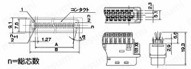 IEEE1284ハーフピッチコネクタ　EMI対策ハンダ式オスコネクタ:関連画像