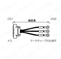 PCRコネクタ付ケーブル バラ線フード付タイプ:関連画像