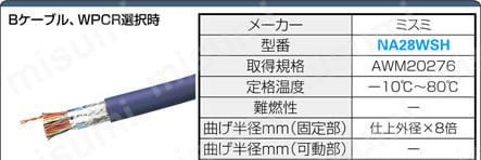 PCRコネクタ付ケーブル バラ線フード付タイプ:関連画像