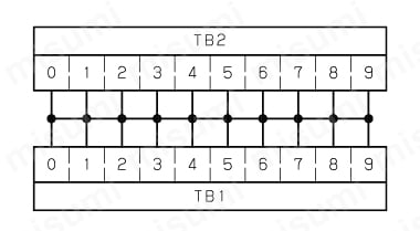 コモン端子台　省スペース　1対19 回路図