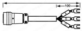 PRC04コネクタ ワンタッチ・ストレート・パネル取付タイプ(Cable with One-touch straight panel mounting type PRC04 connector):外形イメージ図