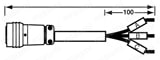 PRC04コネクタ ワンタッチ・ストレート・パネル取付タイプ(Cable with One-touch straight panel mounting type PRC04 connector):外形イメージ図