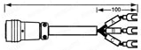 PRC04コネクタ ワンタッチ・ストレート・パネル取付タイプ(Cable with One-touch straight panel mounting type PRC04 connector):外形イメージ図