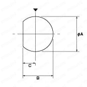 PRC04コネクタ ワンタッチ・ストレート・パネル取付タイプ(Cable with One-touch straight panel mounting type PRC04 connector):パネルカット寸法図