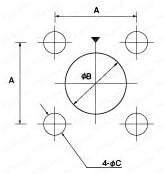 PRC04コネクタ ワンタッチ・ストレート・パネル取付タイプ(Cable with One-touch straight panel mounting type PRC04 connector):パネルカット寸法図