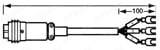 PRC03コネクタ ワンタッチ・ストレート・パネル取付タイプ(PRC03 connector One-touch straight panel mounting type):外形イメージ図