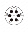 PRC05コネクタ ワンタッチ・中継タイプ(PRC05 connector,   One-touch relay type):コンタクト配列図