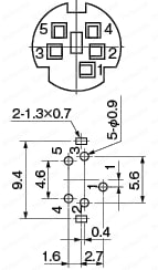 ミニDINコネクタ　基板実装タイプ（差込型）:関連画像