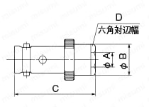 BNCジャック/ハンダ結線・ネジロックタイプ　外形図1