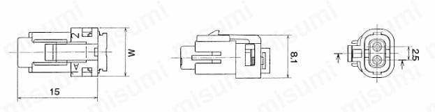 CB01防水コネクタ　ソケットハウジング 外形図