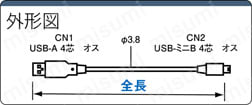 USB2.0 A-ミニBタイプケーブル:関連画像