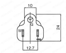  自由長 3芯プラグ⇔IEC60320ソケット：外形図