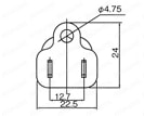  自由長 3芯プラグ⇔IEC60320ソケット：外形図