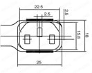  自由長 3芯プラグ⇔IEC60320ソケット：外形図