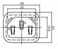  自由長 3芯プラグ⇔IEC60320ソケット：外形図