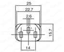  自由長 3芯プラグ⇔IEC60320ソケット：外形図