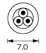 ACコード 固定長(PSE) 片側切り落としプラグ(アース付き) ケーブル断面2