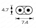 ACコード 固定長（PSE） 片側切り落としタイププラグ ケーブル断面