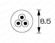 ACコード 固定長(PSE) 両端付き ケーブル断面