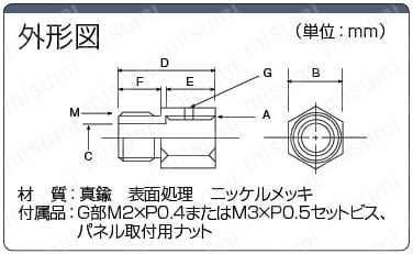 柔軟タイプチューブKSN用コネクタ（パネル取付用ヘッド）:関連画像