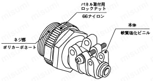 ケーブルグランド（広範囲電線径対応タイプ）：構造図