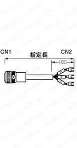 JL05コネクタ付ケーブル ロボット用 ストレート・パネル取付タイプ