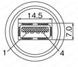 パネルマウントUSBアダプタ (USB Adapter for Panel Mount）:外形図