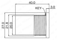 パネルマウントUSBアダプタ (USB Adapter for Panel Mount）:外形図