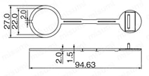 パネルマウントUSBアダプタ (USB Adapter for Panel Mount）:外形図