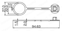 パネルマウントUSBアダプタ (USB Adapter for Panel Mount）:外形図