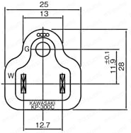 自由長 3芯プラグ片側切落としタイプ：外形図
