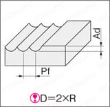ＣｒＮコート超硬ボールエンドミル 銅電極加工用/2枚刃/ショートタイプ:関連画像