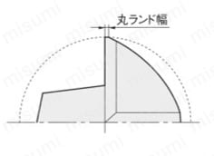 自由指定直刃エンドミル：丸ランド（リーマ形状）