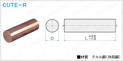 電極ブランク 丸棒電極 テルル銅 | ミスミ | MISUMI(ミスミ)