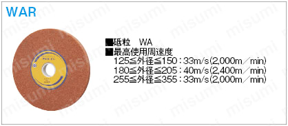 平面研削用ＷＡ砥石　１号平型:関連画像