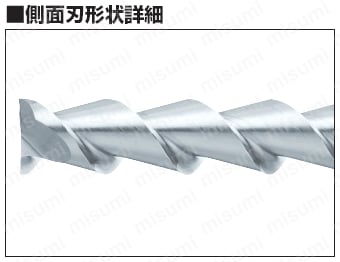 アルミ加工用超硬スクエアエンドミル　２枚刃／刃長２Ｄ（ショート）タイプ:関連画像