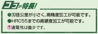 VACシリーズ　超硬 2枚刃 スクエアエンドミル:関連画像