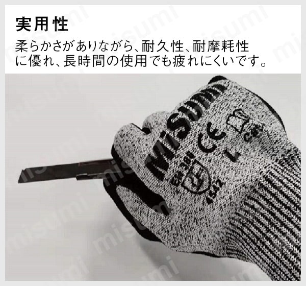 MTGLV-LV5-M7L3 【エコノミーシリーズ】耐切創手袋 レベル5 手のひらコーティング ミスミ MISUMI(ミスミ)