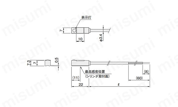 CS3Mの寸法図（mm）