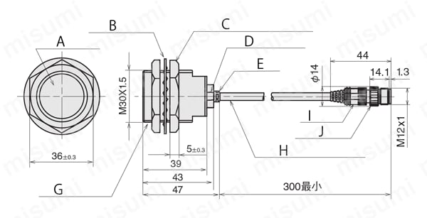 シリンダ形直流2線式一般タイプ近接センサ | アズビル | MISUMI(ミスミ)