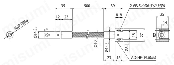 LEDファイバヘッド HFSシリーズ 外形図