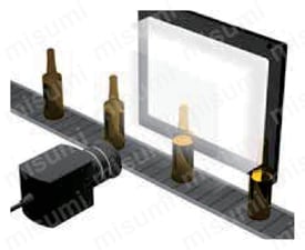 LEDフラット照明（拡散光） LFLシリーズ ガラス容器内の液面撮像使用例