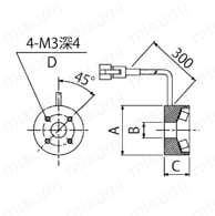 LED紫外照明 UVシリーズ LDR2-42UV365/LDR2-50UV365/LDR2-90UV365外形図