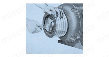 締めつけボルトを、トルクレンチを使用し、しっかりと締めつける。 （これで完全なはめ合いが得られる）