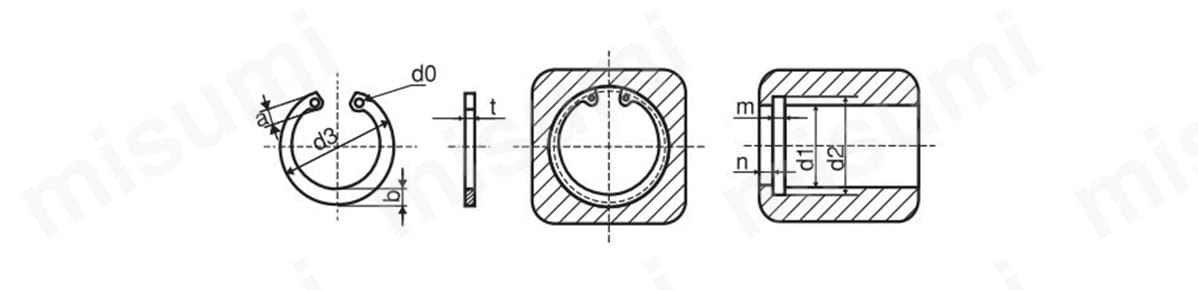 小径C形止め輪（Cリング）（穴用）:関連画像