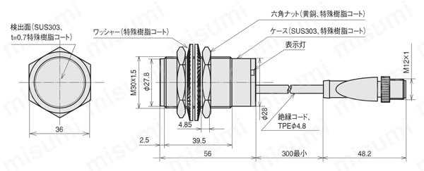 シリンダ形フルステンレスハウジング近接センサ | アズビル | MISUMI