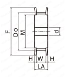 Kタイミングプーリ Hタイプ 外形図1
