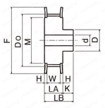 Kタイミングプーリ Hタイプ 外形図2